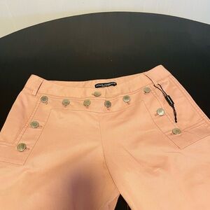 Dolce & Gabbana Pink Pants with Silver Buttons NWOT